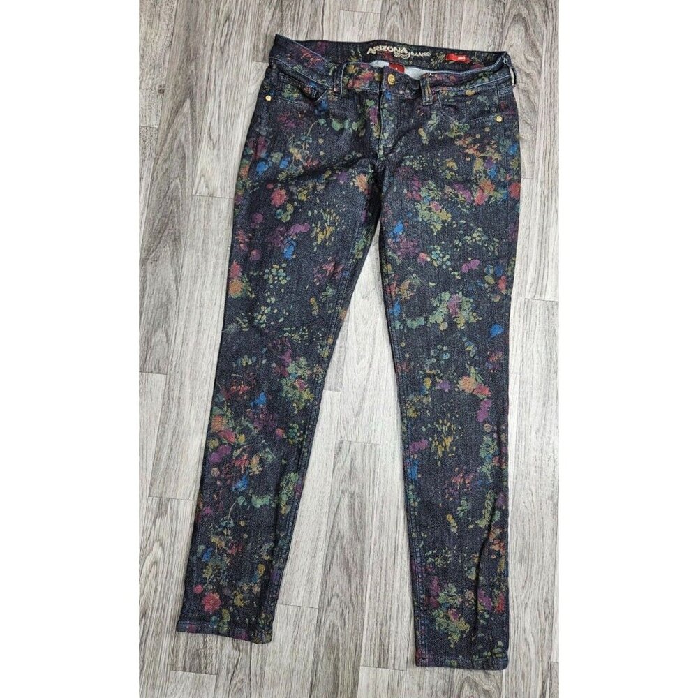 Arizona‎ Juniors Size 5 Ankle Floral Multicolored Skinny Denim Jeans